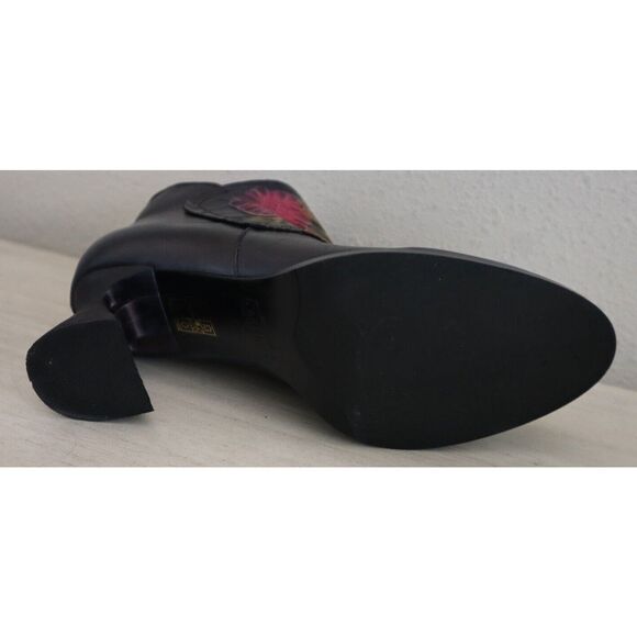 L'Artiste x Spring Step Women Sz 7.5-8 Navy Leather Inspiration Bootie Heels - Picture 6 of 14